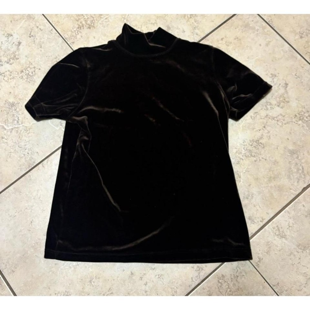Pierre Cardin vintage velvet mock neck top size small‎